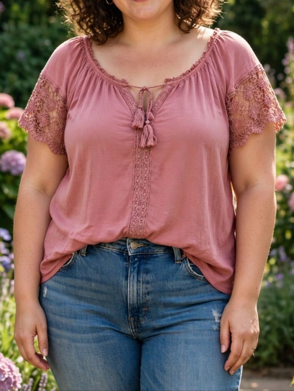Cute crochet lace detail top